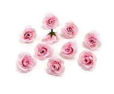 Seidenblumen in Großhandel Kunstblumen Köpfe Seide Blume Dahlia Rose Künstliche Blumen Kopf Hochzeit Dekoration DIY Kranz Geschenk-Box Scrapbooking Craft Fake Blume 30 Stück 3,5 cm Rose