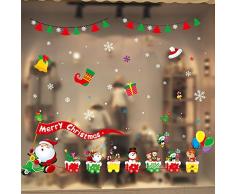 KSPOWWIN Fensteraufkleber, Weihnachtsmotiv, abnehmbar, Weiß Christmas Window Decals H-92