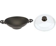 SKK 7275 Titan Durit Resist, Guss-Wok ø 32cm, antihaft-beschichteter Wok, keramisch verstärkt, mit Seitengriffen, Backofen-fest, Made in Germany