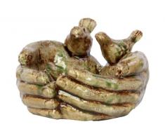 Urban Trends 50777 Deko Vogelfutterhaus Keramik grün