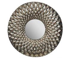 Everly Hart Collection Wandspiegel, gehämmertes Gitter, rund, Metall, 81,3 cm