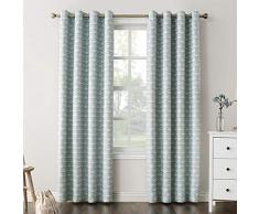 Sun Zero Raleigh Verdunkelungsvorhang mit Ösen, geometrisch 52 x 84 Aqua