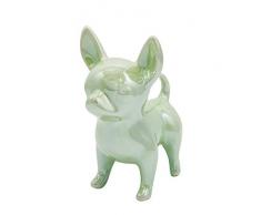 Nayothecorgi Keramikfigur Hund stehend Chihuahua grün-metallic