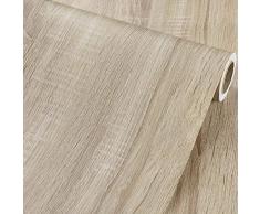 Glow4u Selbstklebendes Vinyl, rustikal, helles Holzkontakt-Papier, für Küchenschränke, Arbeitsplatten, Tische, Möbel, Schubladen, Kommode, 39,4 x 117 cm