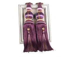 bestmemories gepaart Laterne Hängeleuchte single Ball Fransen Vorhänge Schnalle Sling Bindung Laterne Raffhaltern handgefertigt geflochtenen Schnalle Draperie gardinenhalterungen, Fenster Behandlungen für Home violett