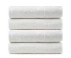 robesale natürlichen Baumwolle Frottee Handtücher, Strand, Bad, Hand, Golf, Fitnessstudio und Waschlappen Bath Towels - Qty 4 Weiß