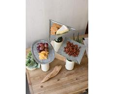 Kalalou Serviertablett aus Zink, Einheitsgröße, Grau