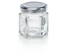 Leifheit Sechskantglas 47ml, Einmachglas, Weckglas ideal für Eingemachtes, dekoratives Vorratsglas, ideal zum Verschenken von Kleinigkeiten, spülmaschinengeeignet, made in germany