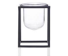 Scott Living Luxe Vase aus Glas und Holz 5-Inch schwarz