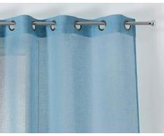 Linder Gardine, Öse, 100% Leinen, blau, 145 x 260 cm