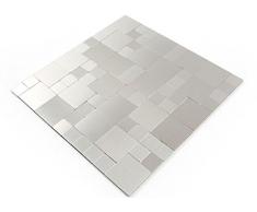 ROSEROSA schälen und Stick Fliesen Metall Duett für Küche, Wand Fliesen Aluminium Oberfläche: 5 Stück 11.81 inch X 11.81 inch Metal-304