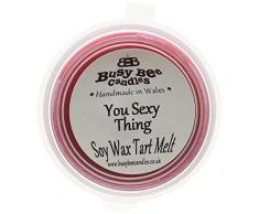 Busy Bee Kerzen You Sexy Thing Wachs-Tart Schmelzen, rot, Set von 6