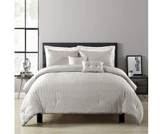 Lush Decor Farmhouse Seersucker 5-teiliges Schmusetuch Full/Queen, Hellgrau