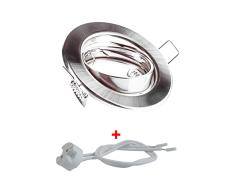 10 x Metall Einbaurahmen Einbauspot Edelstahl gebürstet + MR16 Fassung schwenkbar ideal für LED Lampen ø 50 mm GU10 und GU5.3
