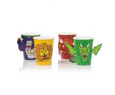 SUCK UK Tierparty Pappbecher, Paper, Mehrfarben, 11.2 x 9 x 9 cm