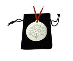 AnniversaryGifts Dekofigur zum 25. Hochzeitstag, Schneeflocke, Metall