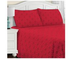 Superior Bettwäsche-Set California King Rankgitter Burgunderrot