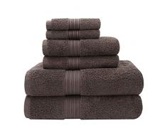 Baltic Linen Majestic 6-teiliges Handtuch-Set, schwere Baumwolle, 76 x 147 cm, 2 x 40 x 76 cm Handtücher und 2 x 33 cm Waschlappen 2 Bath Towels, 2 Hand Towels, 2 Washcloths Brown Sugar