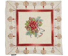 Home Olé Kissen mit Motiv Weihnachtsstern, aus Polycotton, Mehrfarbig, 45 x 45 x 2 cm