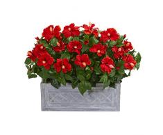 Kunstpflanze Hibiskus, Fast natürlich, Rot