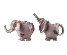 Blue Sky Salz- und Pfefferstreuer, Keramik, 19,1 x 9,5 x 15,2 cm, 17,1 x 11,4 cm, Elefanten-Milchkännchen und Zuckerdose, Cocker Spaniel, Keramik