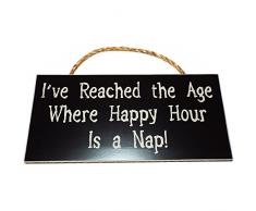 Ich die Zeit, in der Happy Hour erreicht haben, ist EIN Nickerchen. Holz Zeichen für Home Décor und Wohnzimmer Wand Dekor –-Perfekte Funny Einzugs Geschenk.