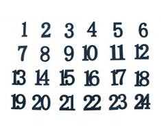 Rayher 46458387 Holz-Zahlen 1-24 in Samt-Optik, Ø 3 cm, nachtblau, Box 24 Stück, für Adventskalender