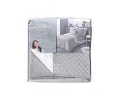 Douceur dIntérieur Tagesdecke für Doppelbett. Matratze, 220 x 240 cm, Mikrofaser, zweifarbig, Leinen/Weiß