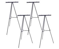 US Art Supply Boardroom 66 Tall Large Jumbo Black Aluminum Flipchart Display & Presentation Easel (4-Easels) by US Art Supply