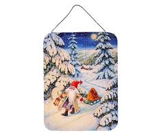 Caroline s Treasures acg0144ds1216 Weihnachten GNOME Ziehen EIN Schlitten Wand oder Tür Aufhängen Prints acg0144ds1216, Multicolor, 16hx12 W