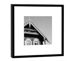 COGNOSCO Fotografie im Holzrahmen: Alexandrowka Fotodruck-Format 27 x 27 cm-Rahmenfarbe schwarz-Hochwertiges Wandbild, Geschenkidee oder Souvenir aus Potsdam, Holz, Weiß, Rahmen