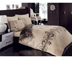 Cotton Box Bettwäsche-Set für Doppelbett, Satin 200 x 220 cm Beige Brown