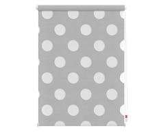 Lichtblick Doppelrollo Kreis, 70 x 150 cm in Grau, Duo Rollo für Fenster & Türen, ohne Bohren, Jalousie & moderner Sicht- und Sonnenschutz