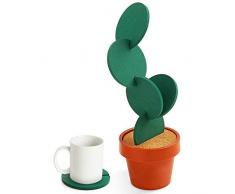 Untersetzer DIY Kaktus Untersetzer Set 6-teilig mit Blumentopf Halter für Getränke Neuheit Geschenk für Home Office Bar Decor und Verbesserung, sirensky Marke
