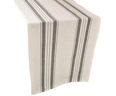 Linens, Art and Things Baumwoll-Tischläufer, Kommode Schal, Couchtischläufer, 43 x 137 cm, Grau/Beige