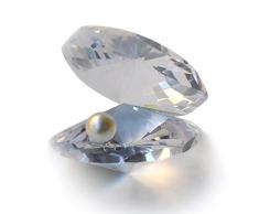 CraftsOfEgypt Kristall Glas Figuren Reflektierende Sea Shell mit Einem Künstlichen Perle – Home Decor Geschenk -