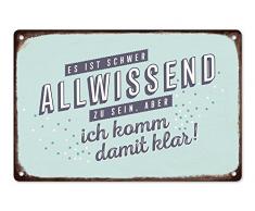 Grafik-Werkstatt VintageArt Blechschild, Genieße Deine Zeit, Bunt, 30 x 20 cm