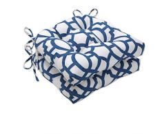 Pillow Perfect Nunu Geo Stuhlkissen, 44,5 x 41,9 cm, Tintenblau, 2 Stück