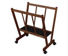 Creative Mark Firenze Holzregal mit Rollen – ideal für die Präsentation von Leinwand, Kunst, Drucke, Panels, Poster, Kunstgalerie, Aufbewahrungsregal Large walnuss