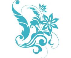 INDIGOS 4051095031758 Wandtattoo W311 Ranke Pflanzen Wandauskleber in 3 Größen, 80 x 65 cm, türkis