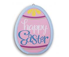 Easter Decor Osterdeko Eierförmiger Stoff Happy Sign – 21,6 x 27,9 cm