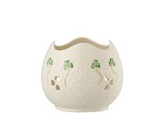 Belleek 4354 Shamrock Spitze durchbrochen Votivkerze, 4.2-inch, weiß