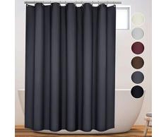 eforcurtain schwere Pflicht Solide Dusche Vorhang Stoff, wasserdicht und mildew Badezimmer Vorhang, Polyester-Mischgewebe, dunkelgrau, 72Wx78L