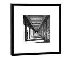 COGNOSCO Fotografie im Holzrahmen: Weimarforum Fotodruck-Format 27 x 27 cm-Rahmenfarbe Hochwertiges Wandbild, Geschenkidee oder Souvenir aus Weimar, Holz, Schwarz-Weiß, Rahmen