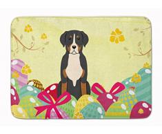 Carolines Treasures Fußmatte, Ostereier, Schweizer Sennenhund, maschinenwaschbar, Memory-Schaumstoff, Mehrfarbig