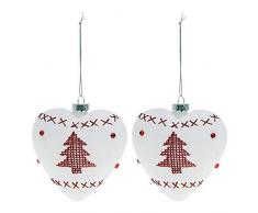BigBuy Christbaumkugeln 11 cm weiß
