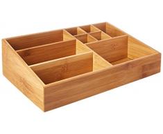 Cortesi Home Emily Schreibtisch- und Make-up-Organizer aus Bambus mit 9 Fächern, mittelgroß