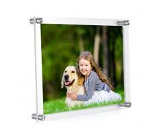 MeetU 27,9 x 21,6 cm große Kunst-, Gemälde und Fotos für Schreibtisch, Tischplatte oder Wandhalterung, Bilderrahmen Modern 8.5x11(1 Pack) farblos