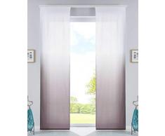 Gardinenbox 2er Set Schiebevorhänge Flächenvorhänge Blickdicht Farbverlauf Paneelwagen Beschwerungsstangen Microsatin Microfaser, HxB 245x60 cm, Braun, 85425N2