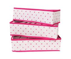 Wrapables faltbar Aufbewahrungsbox Closet Organizer für Bras Unterwäsche und Socken, Hot Pink, Set von 3
